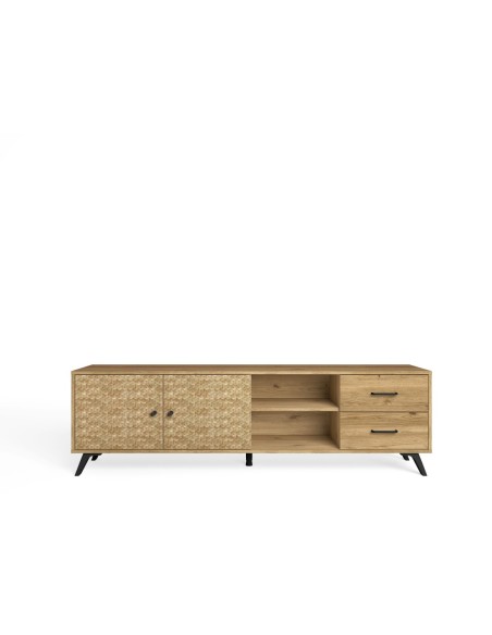 Mueble Tv Malaca (2 puertas 2 cajones)2h Natural/Serigrafia