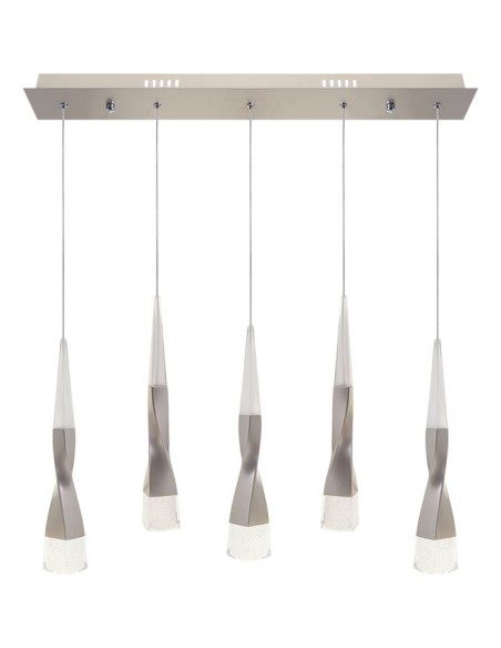 Lámpara de Techo METEOR 5x7W LED 2620lm 3300K L.71xAn.9xAl.Reg.cm Champanhe