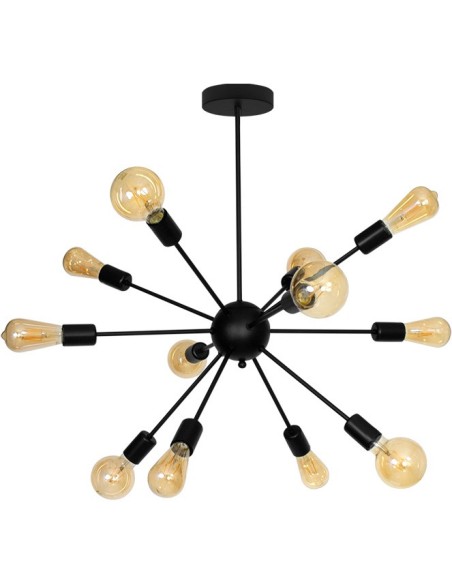 Lámpara de Techo DOLORES 12xE27 Al.76xD.71cm Negro