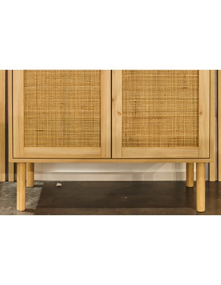 Armario Bajo Décor 80 X 40 Cm Pino / Rattan