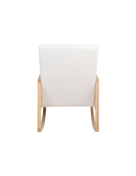 Butaca Mecedora Julia Microfibra Crema / Rattan / Madera