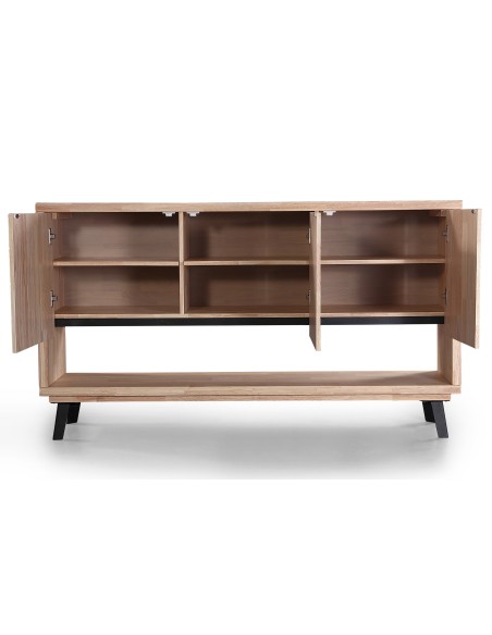 Consola Baja Berg 153 X 40 Cm Roble Nordish / Negro