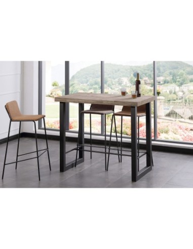 Mesa Alta Loft 120 X 70 Cm Roble American / Negro