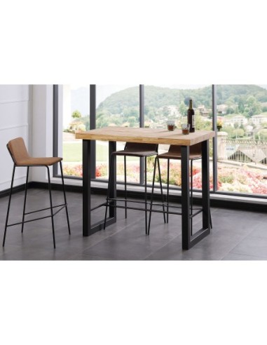 Mesa Alta Loft 120 X 70 Cm Roble Nordish / Negro