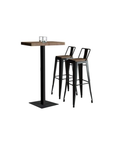 Mesa Alta Moss 60 X 60 Cm Roble...