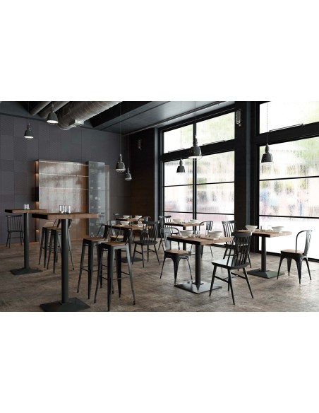 Mesa Alta Moss 60 X 60 Cm Roble American / Negro