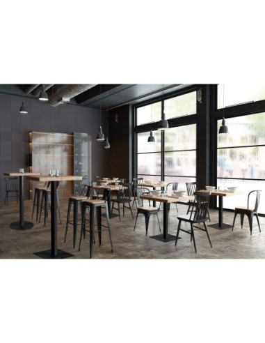 Mesa Alta Moss 60 X 60 Cm Roble...