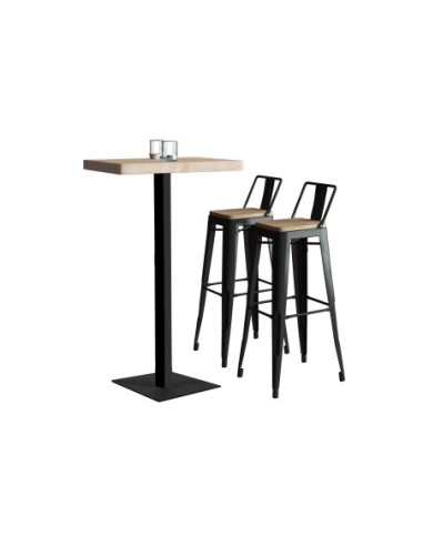 Mesa Alta Moss 70 X 70 Cm Roble...