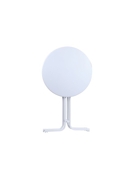 Mesa Alta Plegable Eventos Cocktail D - 80 Cm Blanco + Funda Blanca