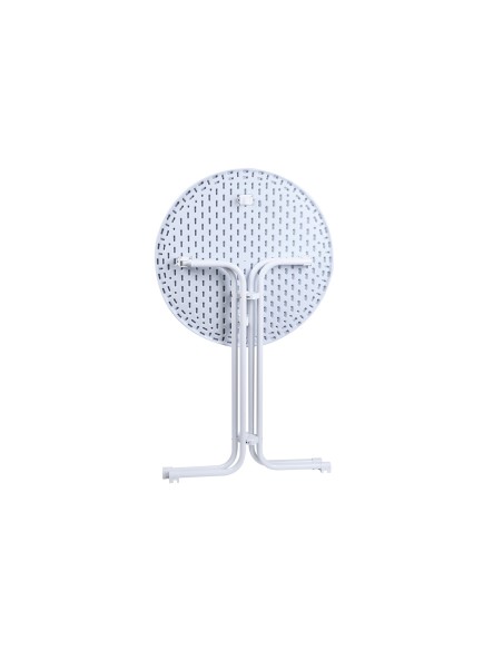 Mesa Alta Plegable Eventos Cocktail D - 80 Cm Blanco + Funda Blanca