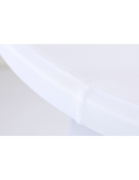 Mesa Alta Plegable Eventos Cocktail D - 80 Cm Blanco + Funda Blanca