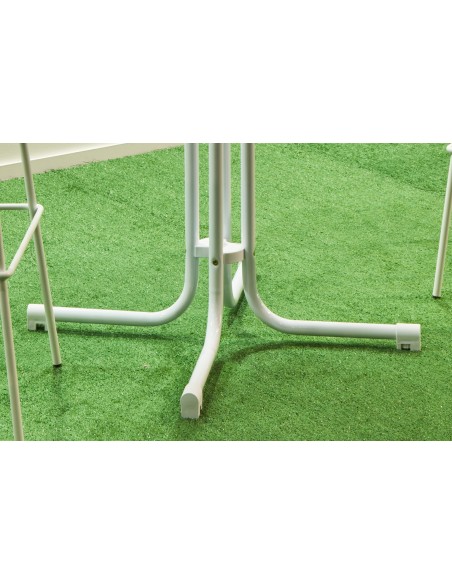 Mesa Alta Plegable Eventos Cocktail D - 80 Cm Blanco + Funda Blanca