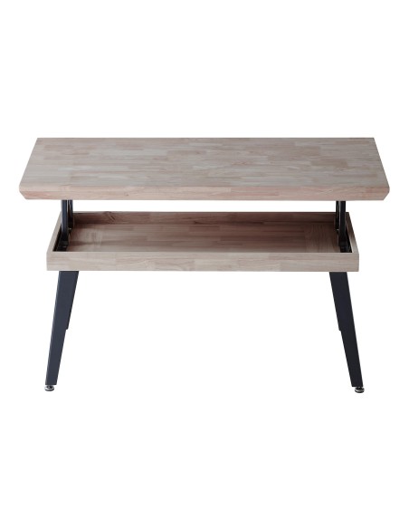 Mesa Centro Elevable Berg 120 X 60 Cm Roble Honey / Negro