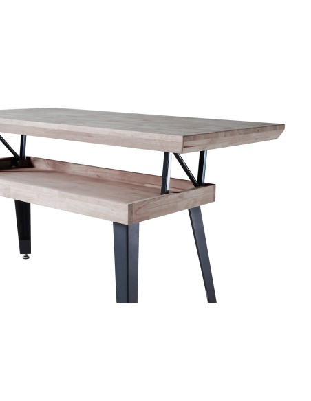 Mesa Centro Elevable Berg 120 X 60 Cm Roble Honey / Negro