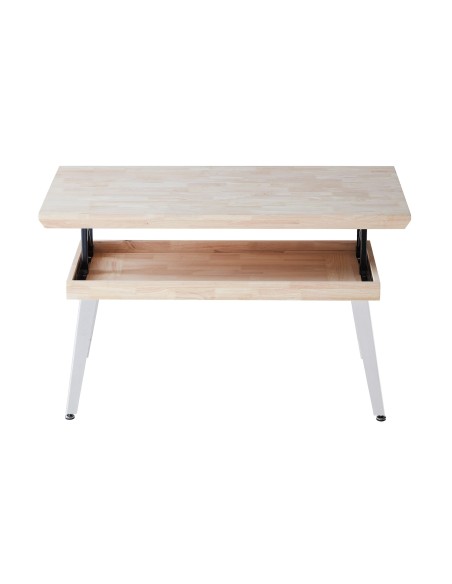 Mesa Centro Elevable Berg 120 X 60 Cm Roble Nordish / Blanco