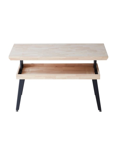 Mesa Centro Elevable Berg 120 X 60 Cm Roble Nordish / Negro