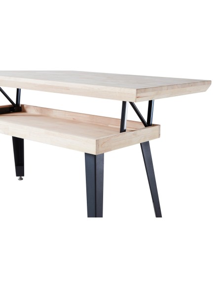 Mesa Centro Elevable Berg 120 X 60 Cm Roble Nordish / Negro