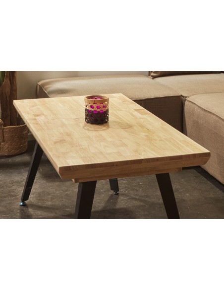 Mesa Centro Elevable Berg 120 X 60 Cm Roble Nordish / Negro