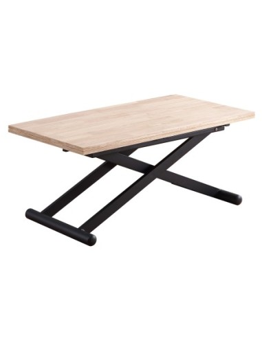 Mesa Centro Elevable Y Extensible Natural 110 X 57 Cm Roble Nordish / Negro