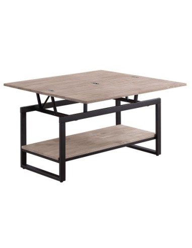 Mesa Centro Elevable Y Extensible Steve  100 X 45 Cm Roble Honey / Negro