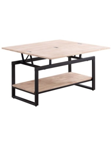 Mesa Centro Elevable Y Extensible Steve 100 X 45 Cm Roble Nordish / Negro