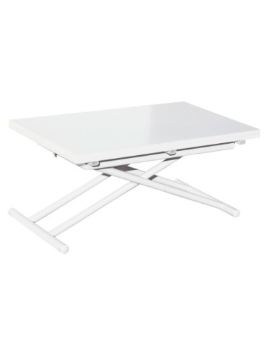 Mesa Centro Elevable Y Extensible Up - Down Blanco 100 X 50 Cm