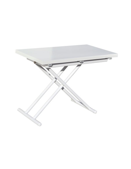 Mesa Centro Elevable Y Extensible Up - Down Blanco 100 X 50 Cm