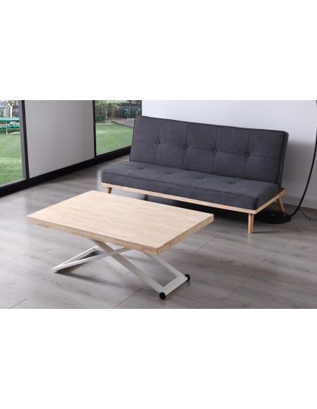 Mesa Centro Elevable Zoe 120 X 80 Cm Roble Nordish / Blanco