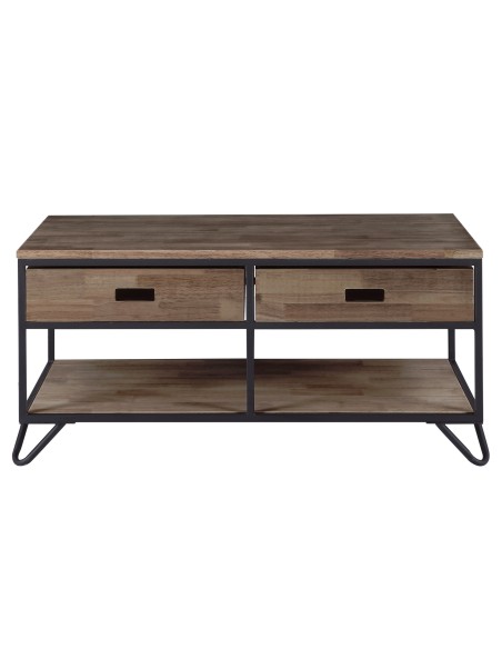 Mesa Centro Industrial Roble American / Negro