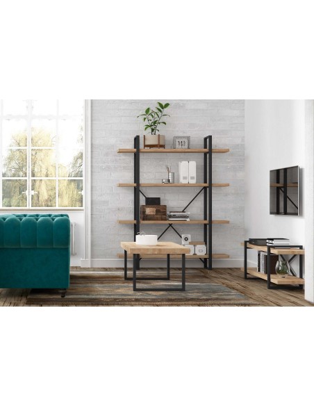 Mesa Centro Natural 120 X 60 Cm  Roble Nordish / Negro