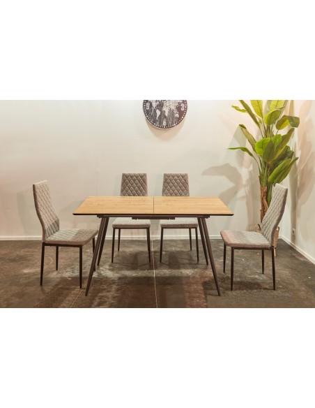 Mesa Comedor Extensible Artic 140 - 180 X 80 Cm Oak / Negro