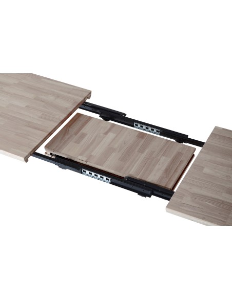 Mesa Comedor Extensible Berg 140 - 180 - 220 X 80 Cm  Roble Honey / Negro