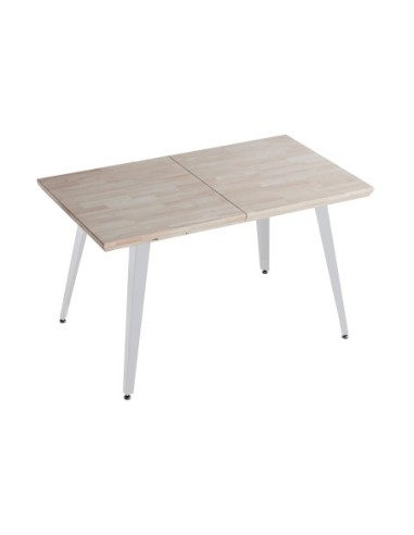 Mesa Comedor Extensible Berg 140 - 180 - 220 X 80 Cm  Roble Nordish / Blanco