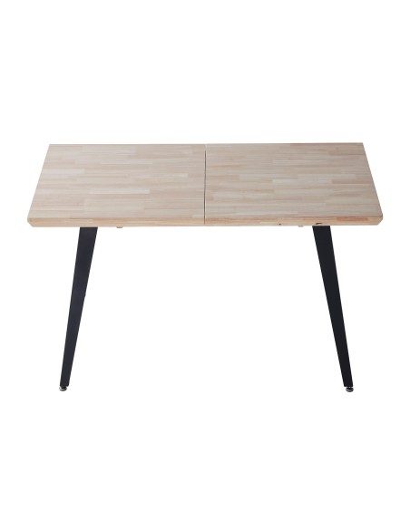 Mesa Comedor Extensible Berg 140 - 180 - 220 X 80 Cm  Roble Nordish / Negro