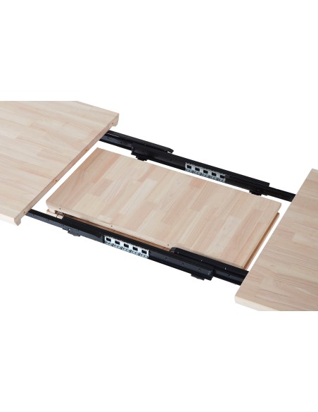 Mesa Comedor Extensible Berg 140 - 180 - 220 X 80 Cm  Roble Nordish / Negro