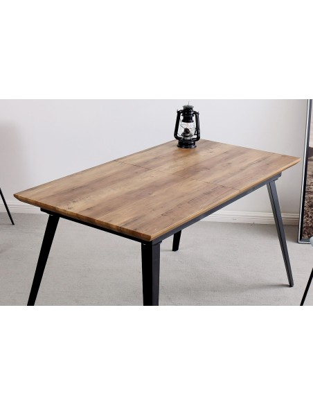 Mesa Comedor Extensible Branch 140 - 180 X 80 Cm Nogal / Negro