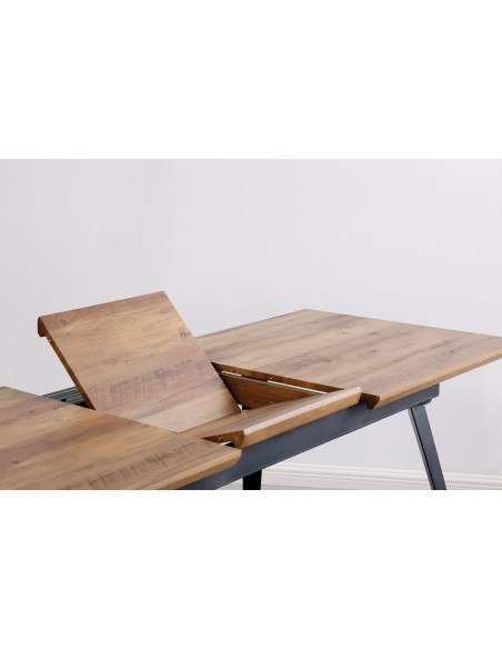 Mesa Comedor Extensible Branch 140 - 180 X 80 Cm Nogal / Negro