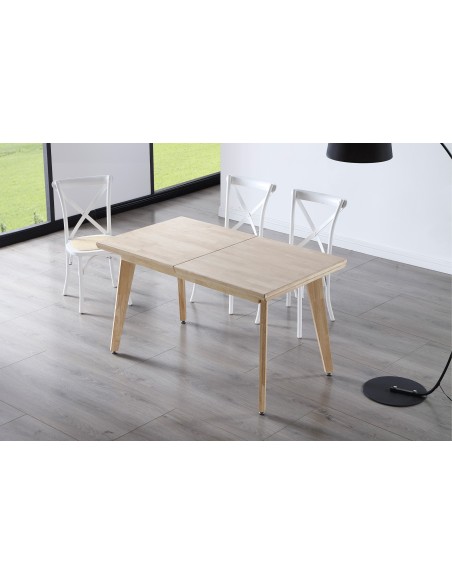 Mesa Comedor Extensible Genova 140 - 180 X 80 Cm Madera Roble Nordish