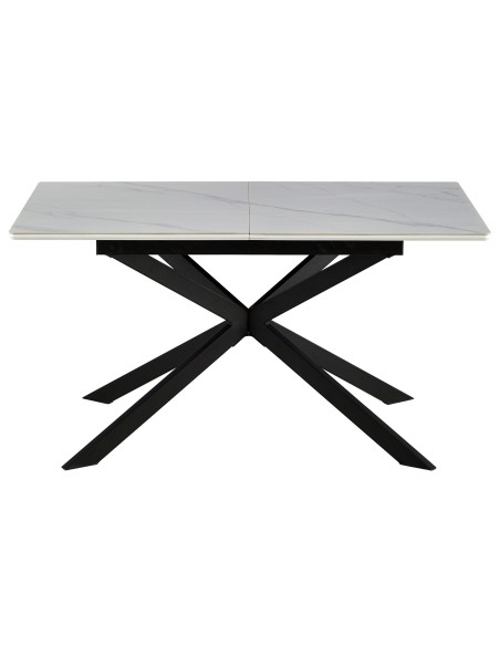 Mesa Comedor Extensible Ibiza 140 - 180 X 80 Cm Ceramic Blanco / Negro