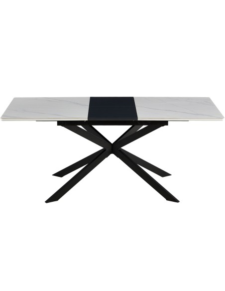 Mesa Comedor Extensible Ibiza 140 - 180 X 80 Cm Ceramic Blanco / Negro
