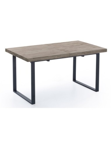 Mesa Comedor Extensible Natural 140 - 180 X 80 Cm Roble American / Negro