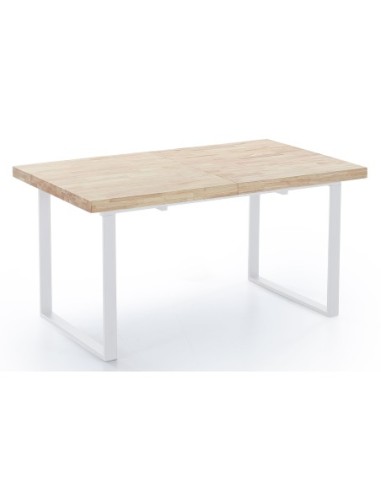 Mesa Comedor Extensible Natural 140 - 180 X 80 Cm Roble Nordish / Blanco