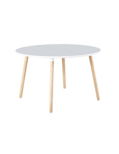 Mesa Comedor Extensible Nordika 100 - 140 - 180 Cm Blanco / Haya