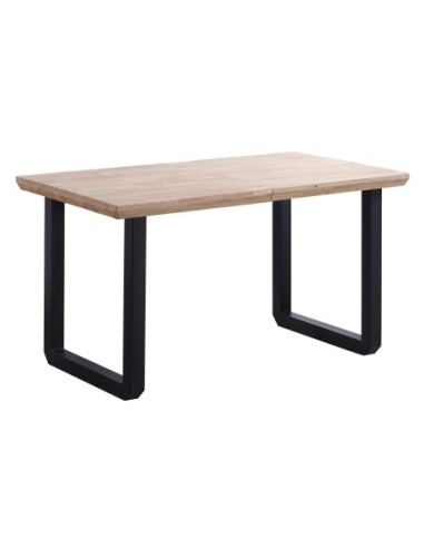 Mesa Comedor Extensible Roma 140 - 180 - 220 X 80 Cm  Roble Nordish / Negro