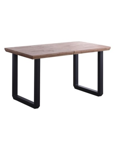 Mesa Comedor Extensible Roma 140 - 180 - 220 X 80 Cm Roble Honey / Negro