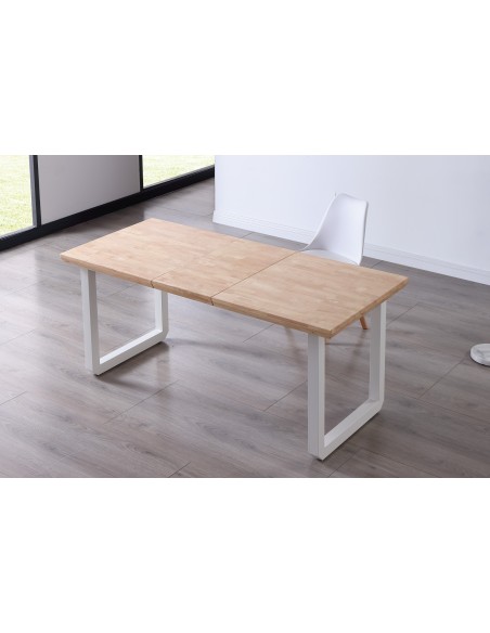 Mesa Comedor Extensible Roma 140 - 180 - 220 X 80 Cm Roble Nordish / Blanco