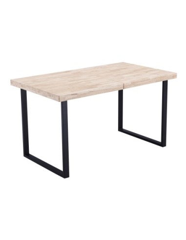 Mesa Comedor Extensible Steve 140 - 180 X 80 Cm  Roble Nordish / Negro