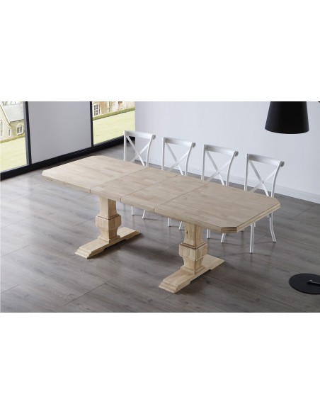 Mesa Comedor Extensible Versalles 160 - 200 - 240 X 90 Cm  Madera Roble Nordish