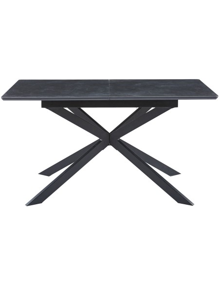 Mesa Comedor Extensible Vulcano 140 - 180 X 80 Cm Ceramic Negro / Negro