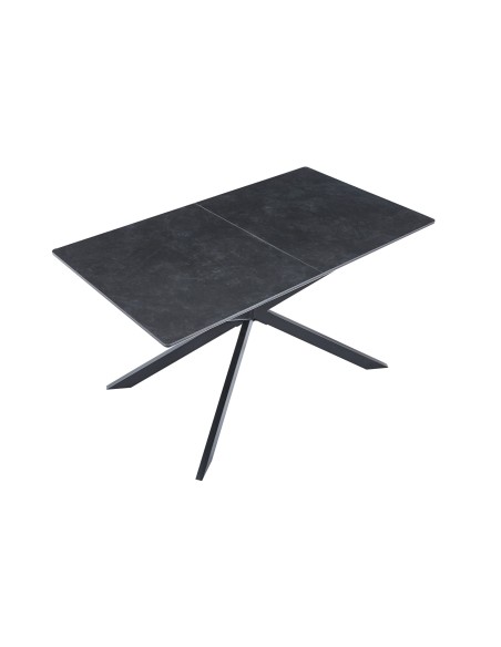 Mesa Comedor Extensible Vulcano 140 - 180 X 80 Cm Ceramic Negro / Negro